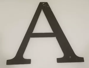 Black Letter "A" Metal Wall Hanging Sign Plaque Home Décor ~12" Tall x 12" Wide - Picture 1 of 5