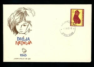 Postal History Yugoslavia FDC #785 Children's Week cat animal 1965 - Picture 1 of 2