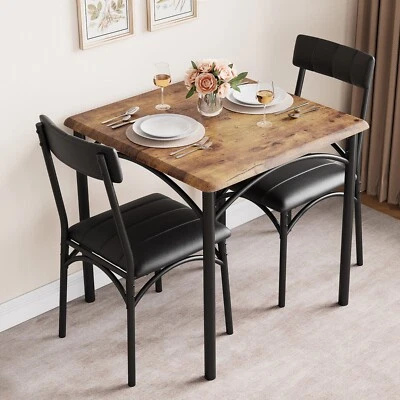 Juego de comedor de 3/4 piezas mesa y banco y sillas tapa de madera para cocina de espacio pequeño Foto 1 de 4