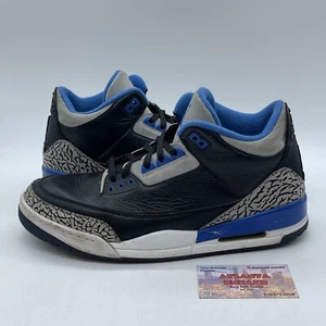 Size 12 - Air Jordan 3 Retro Sport Blue White Black Leather Grey (136064-007) - Picture 1 of 11