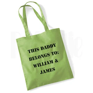 Personalised Baby Changing Nappy Cotton Canvas Tote Bag- GIFT FOR DAD & NEW BABY - Picture 1 of 9