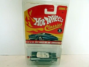 MATTEL HOT WHEELS 2760 CLASSICS 1957 CHEVY BEL AIR CONVERTIBLE BLACK DIECAST NEW - Picture 1 of 3