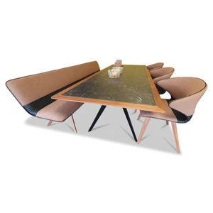 Hülsta Essgruppe Solid Tisch Bank 3 Stühle Nussbaum Massiv Geölt - Bild 1 von 5
