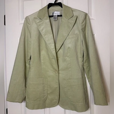 Blazer verde Bloomingdale's chaqueta de traje de pana a medida - talla 10P Foto 1 de 4