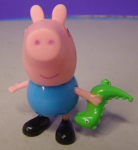 Peppa Pig Figure George holding T-rex Dinosaur blue pink green action - Picture 1 of 5