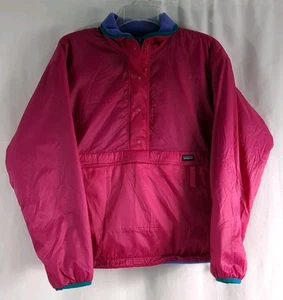 Vintage 90s Patagonia Glissade Pink & Blue Reversible Synchilla Jacket Size 8 - Picture 1 of 9