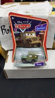 NIB SARGE ARMY JEEP RACE CAR SUPERCHARGED DISNEY PIXAR CARS TOY CAR 1/55 - Image 1 of 3