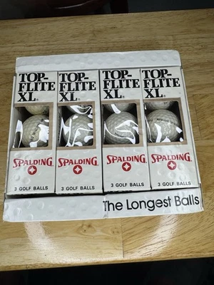 Bolas de golfe vintage 1982 NOS Spaulding Top-Flite XL caixa de 12 l fabricadas nos EUA - Imagem 1 de 4