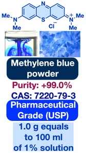 Methylene Blue USP Pharma Grade (powder), 500 g, +99.0% - Picture 1 of 8
