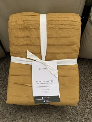 Edredón plisado dorado con lino belga Foto 1 de 2