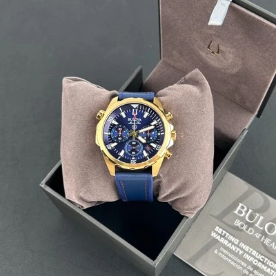 Bulova 97B168 Marine Star Blue Dial Rubber Strap Men's Chronograph Quartz Watch - Image 1 of 4