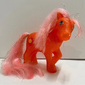 Vintage G1 My Little Pony MLP Sparkle Sunspot Hasbro 1984 Orange Glitter Tinsel - Picture 1 of 14