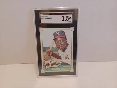 Tarjeta Topps 1965 #170 Hank Aaron SGC 1,5 Fair Foto 1 de 4