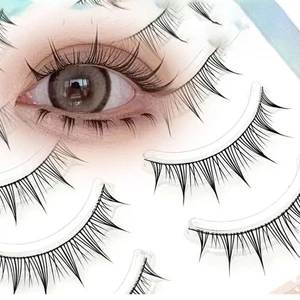 5 Pairs Portable Cosmetic Tool Fluffy Comic False Eyelashes Women - Picture 1 of 12