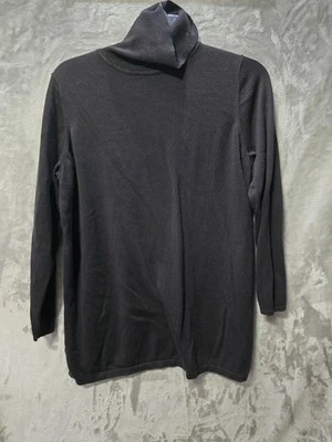 Suéter Joan Rivers Cuello Tortuga Mujer 1X Negro Boho Campesino Hippie Clásico Foto 1 de 4