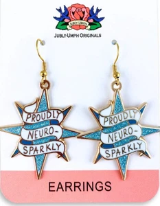 Proudly Neuro-Sparkly Enamel Earrings | Jubly-Umph Originals | Australian Design - Picture 1 of 1