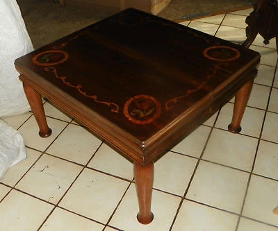 Mahogany Satinwood Mid Century Rosewood Inlaid Coffee Table  (CT11) - Image 1 of 4