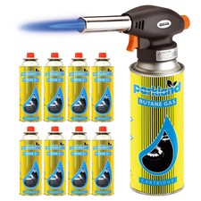 Blow Torch Butane Flamethrower Weed Burner Welding 4 Gas Refills Auto Ignition