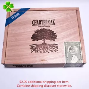 Caja de cigarros de madera vacía Charter Oak Toro Shade 8,75" x 6,75" x 2" - Imagen 1 de 8