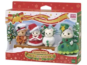 SET HAPPY CHRISTMAS FRIENDS SYLVANIAN FAMILIES SE-208 Calico Critters - Foto 1 di 12