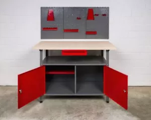 Kreher Werkstatt 3tlg. Werktisch Werkbank abschließbar Hakensortiment Lochwand - Bild 1 von 7