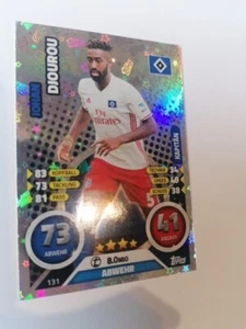 Fussball Traidingcard Glitzerkarte JOHAN DJOUROU HAMBURGER SV SAISON 2016/17 - Bild 1 von 2