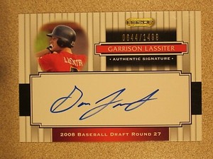 2008 RAZOR SIGNATURE SERIES #139 GARRISON LASSITER AUTO SIGNED YANKEES 0644/1499