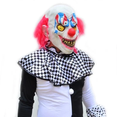 Disfraz y máscara de payaso de Halloween asesino espeluznante blanco y negro adulto hombre SINIESTRO Foto 1 de 4