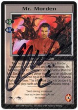Babylon 5 CCG Shadows Embossed Card Mr. Morden Ed Wasser Autograph Signed Black