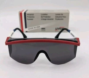 New! NOS UVEX Astrospec 3000 Patriot Frame Dark Lens Safety Glasses Made In USA - Picture 1 of 7