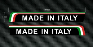 2 pegatinas/calcomanías de ala de 120 mm x 15 mm HECHAS EN ITALIA - impresas y laminadas - Imagen 1 de 1