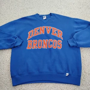 Sudadera DE COLECCIÓN Denver Broncos Para Hombres XL Azul Russell Fútbol NFL EE. UU. 90s - Imagen 1 de 12