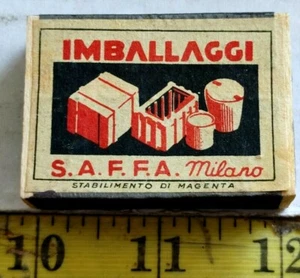 IMBALLAGGI S.A.F.F.A. MILANO WOODEN MATCHBOX {34} - Picture 1 of 5