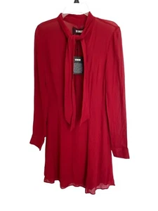 NWT REFORMATION Long Sleeve Jumpsuit Red Front Tie Red Sz 4 - Picture 1 of 4