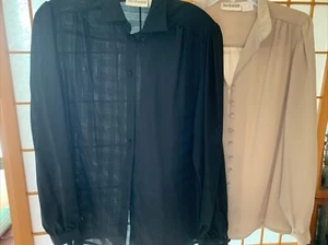 2 camicette vintage Jacobson taglia 38 (16) con bottoni nuove con etichetta beige e nere giapponesi - Foto 1 di 20