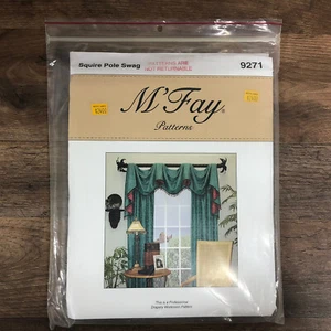 M'fay Pattern Squire Pole Swag 9271 Curtains Drapes Sewing Fabric Patterns - Picture 1 of 2