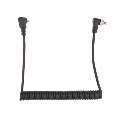 2.5mm To Male Flash PC Sync Cable Cord With Screw Lock Extended Coiled Wire HBA - Image 1 of 4