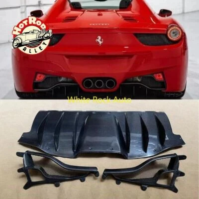 Luz antiniebla difusor labial parachoques trasero de fibra de carbono para Ferrari 458 Italia Spider Foto 1 de 4