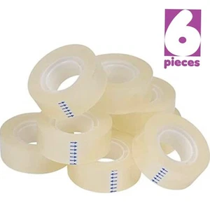 6 X Nastro Sellotape L20m x W18mm Nastro Adesivo Trasparente Trasparente Mini Rotoli Piccoli Ricarica - Foto 1 di 1