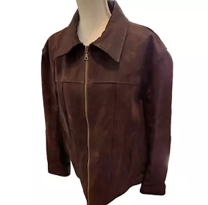 Jos A Bank Executive Collection Suede Leather Jacket Mens XL Brown - Picture 1 of 9