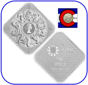 2025 Queen's Beast Completer 1 oz Silver Bullion Bar - The Royal Mint UK - Picture 1 of 5