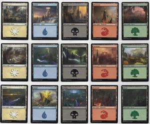 War of the Spark - 1x Complete 15 Card Basic Land Set - Near Mint - Bild 1 von 1