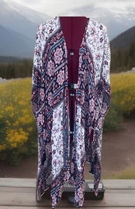 Knox Rose Kimono Boho Festival Romantic Open Wrap Floral Tassel Xs/s - Picture 1 of 12