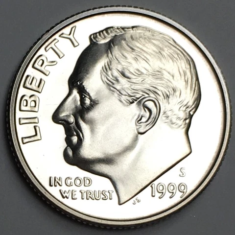 1999-S Silver Proof Dime - 90% Silver - (UNC) KM#195b - D99SS Cover