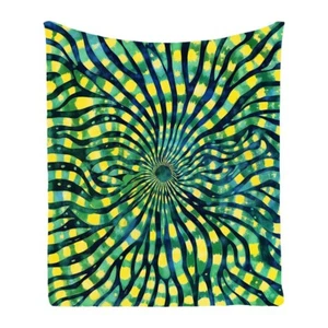 Tie Dye Spirals Flower Geometric Bedspread Throw Blanket Birthday Holiday Gift - Picture 1 of 16