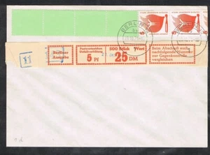 Berlin Unfall 005 Rollenende 5+4, 402A R, FDC Berlin 29.10.71 mit Banderole - Bild 1 von 2