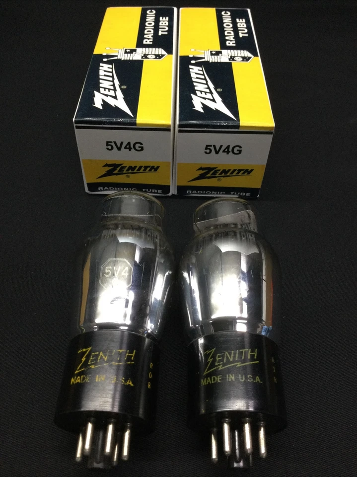 Par de TUBOS de vacío rectificadores RADIO ZENITH (Sylvania) 5V4G probados S.8585 Foto 1 de 3