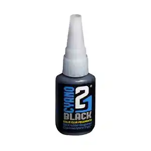 SUPER GLUE GLUE 21 BLACK CYANOACRYLATE WITH CANNULA PRECISION BOTTLE 21gr - Picture 1 of 4