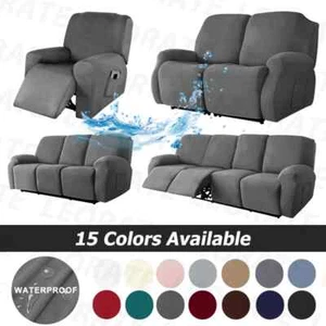 1/2/3 Seater Recliner Elastic Covers Armchair Cover Sofa Slipcover Adjustable - Picture 1 of 47