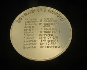 MEADOW GOLD Dairy TOKEN, 1983 ILLINI GRID SCHEDULE - UNIV OF ILLINOIS - Bild 1 von 3